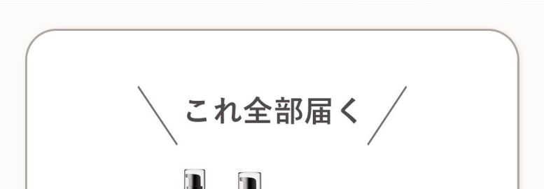 これ全部届く
N
N
N
& WOLF
ファンデーション
ローション・エッセンス
ミルク 本品
ローション・エッセンス
ミルク ミニ
VCエッセンス
ミニ
豪華6点セット
単品通常価格 14,828円(税込)
59%
OFF
5,940円
定期便初回特別